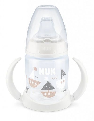 Nuk First Choice Learner Bottle Εκπαιδευτικό Μπιμπερό Με Λαβές & Δείκτη Ελέγχου Θερμοκρασίας 6-18M Άσπρο, 150ml