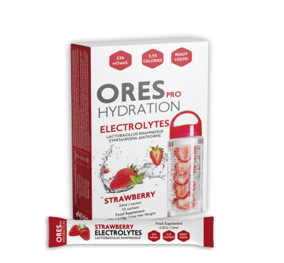 Eifron Ores Pro Hydration Electrolytes Ηλεκτρολύτες με Γεύση Φράουλα 10 Φακελάκια