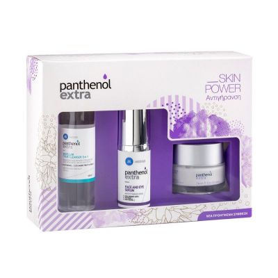 Panthenol Extra Promo Pack face & eye Cream 50ml & Serum Αντιρυτιδικός Ορός για Πρόσωπο και Μάτια 30ml & Micellar True Cleanser 3 In 1 Νερό Καθαρισμού Προσώπου 100ml