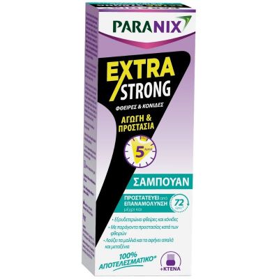 Paranix Extra Strong Shampoo Aγωγή Σε Σαμπουάν Για Προστασία & Άμεση Εξαλείψη Απο Ψείρες & Κόνιδες Για Παιδιά Άνω Των 2 Ετών, 200ml & 1 Χτένα