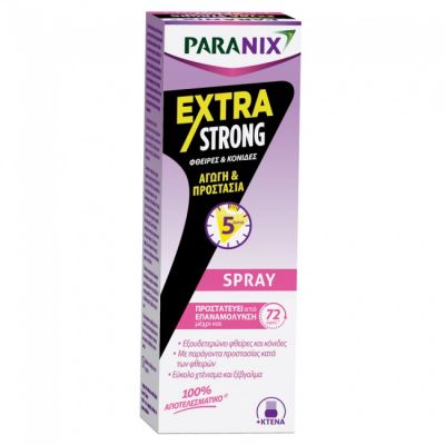 Paranix Extra Strong Spray Aγωγή Σε Σπρέι Για Προστασία & Άμεση Εξαλείψη Απο Ψείρες & Κόνιδες 12m+, 100ml & 1 Χτένα