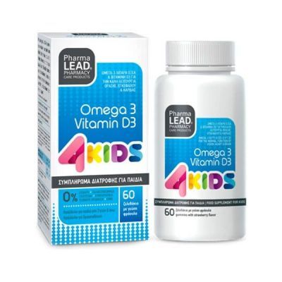 PharmaLead Omega 3 & Vitamin D3 4KIDS 60 Ζελεδάκια με Γεύση Φράουλα