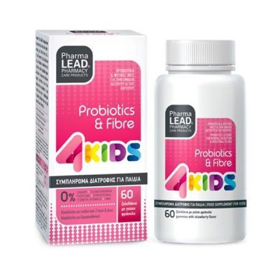 PharmaLead Probiotics & Fibre 4KIDS 60 Ζελεδάκια με Γεύση Φράουλα