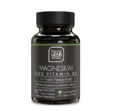 Pharmalead Magnesium Plus Vitamin B6-Ομαλή Λειτουργία των Μυών και του Νευρικού Συστήματος, 60 Φυτικές Κάψουλες