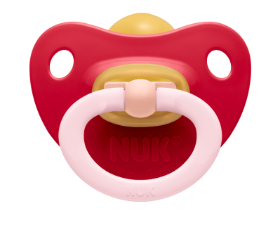 Nuk Classic Soft  Πιπίλα Καουτσούκ Κόκκινη με Κρίκο,Από 0 έως 6 Μηνών