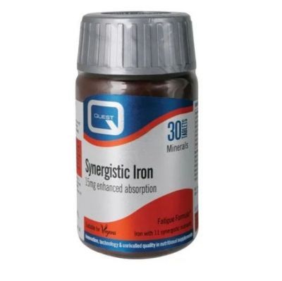 Quest Synergistic Iron 15mg, Σίδηρος 30 Ταμπλέτες