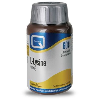 Quest L-Lysine 500mg Υψηλής Περιεκτικότητας Λυσίνη, 60 Ταμπλέτες