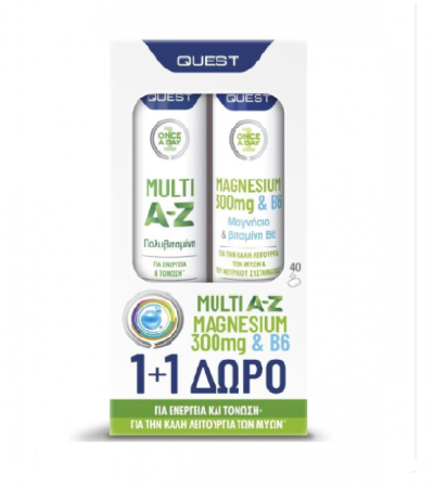 Quest Promo Multi A-Z 20 Αναβράζοντα Δισκία & Magnesium 300mg & Β6 20 Αναβράζοντα Δισκία