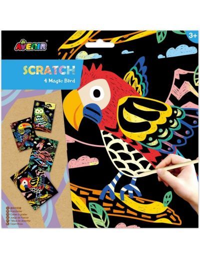 Avenir Scratch Magic Bird 4 Sheets 3+