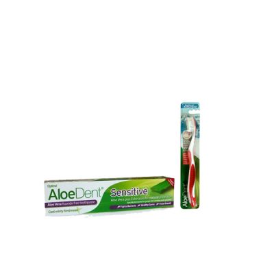 Optima AloeDent Sensitive Toothpaste 100ml + Δώρο οδοντόβουρτσα Κόκκινη