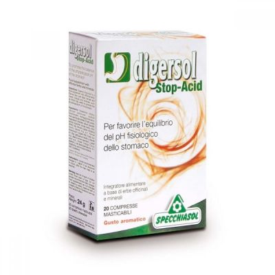 Specchiasol Digersol Stop-Acid Παστίλιες Για Την Αντιμετώπιση Καούρας 20 Παστίλιες