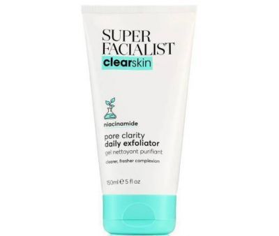 Super Facialist Clear Skin pore clarity daily exfoliator with niacinamide - Καθαριστικό προσώπου με Νιασιναμίδη με κόκκους για καθημερινή χρήση, 150ml