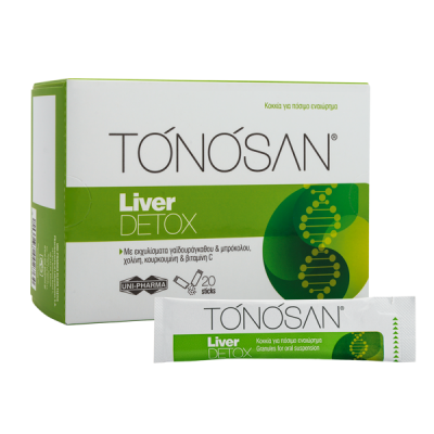 Uni-Pharma Tonosan Liver Detox για Ενίσχυση της Φυσιολογικής Λειτουργίας των Ηπατικών Κυττάρων 20 Φακελίσκοι