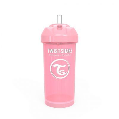 Twistshake Κύπελλο Straw Cup 6+Μηνών Pastel Pink 360ml