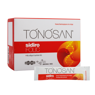 Uni-Pharma Tonosan Συμπλήρωμα Διατροφής με Σίδηρο & Φυλλικό οξύ  20 Φακελίσκοι