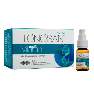 Uni-Pharma Tonosan Multi Vitamin Συμπληρώματα Διατροφής με Βιταμίνες, Μέταλλα & Ιχνοστοιχεία 15 Φιαλίδια x 15ml