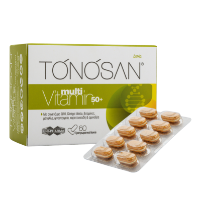 Uni-Pharma Tonosan MultiVitamin 50+ - Πολυβιταμίνη, για άτομα άνω των 50 ετών, 60 Δισκία