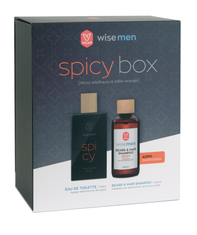 Vican Promo Wise Men Spicy Box Eau De Toilette Άρωμα 100ml & Beard & Hair Shampoo Σαμπουάν 200ml