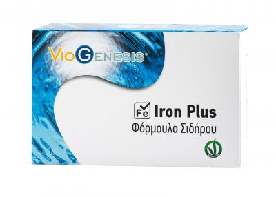 Viogenesis Iron Plus Φόρμουλα δισγλυκινικού και θειικού σιδήρου με μέταλλα και βιταμίνες 30 Κάψουλες