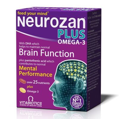 Vitabiotics Neurozan Plus Omega 3 Συμπλήρωμα Διατροφής για Σωστή Εγκεφαλική Λειτουργία, 56 Κάψουλες