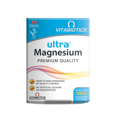 Vitabiotics Ultra Magnesium 375mg Premium Quality Συμπλήρωμα Διατροφής με Μαγνήσιο 60 Ταμπλέτες