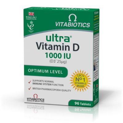 Vitabiotics Ultra Vitamin D 1000iu, Συμπλήρωμα Διατροφής Βιταμίνης D,  96 Μικρές Ταμπλέτες