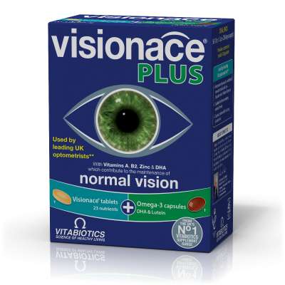 Vitabiotics Visionace Plus Omega 3 για την Υγεία των Ματιών, 28 Ταμπλέτες & 28 Κάψουλες