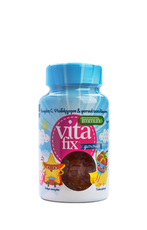 Intermed Vitafix Ιmmuno Gummies - Βιταμίνη C, Ψευδάργυρος & Φυτικά Εκχυλίσματα 60 τμχ (Σε Μπουκαλάκι)