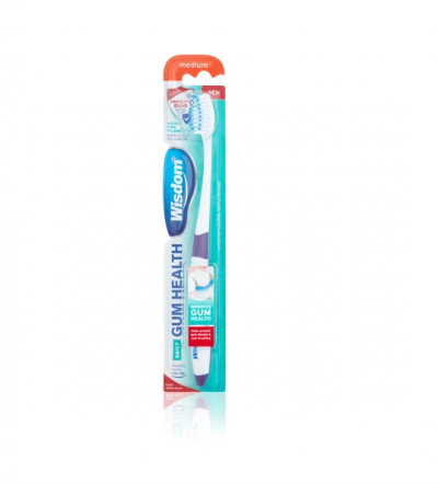 Wisdom Gum Health Οδοντόβουρτσα Medium με Μικροΐνες,Λευκό-Μωβ 1τμχ