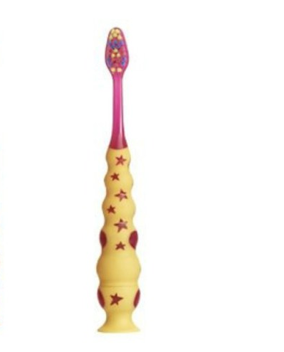 Wisdom Step By Step Εκπαιδευτική Παιδική Οδοντόβουρτσα Soft με Ένδειξη Χρόνου 3 ετών+ Κίτρινο-Ροζ, 1τμχ