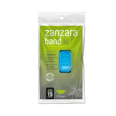 Vican ZANZARA BAND Εντομοαπωθητικό βραχιόλι μπλέ S/M 1τμχ