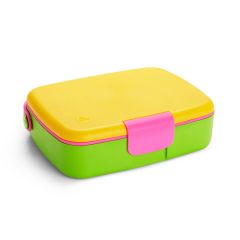 Munchkin Σκευος Μεταφορας Φαγητου Με Κουταλοπηρουνα Bento Box Κίτρινο/Ροζ