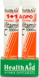 Health Aid 1+1 ΔΩΡΟ Vitamin C 1000mg 20 Αναβράζουσες Ταμπλέτες & Vitamin C 1000mg 20 Αναβράζουσες Ταμπλέτες