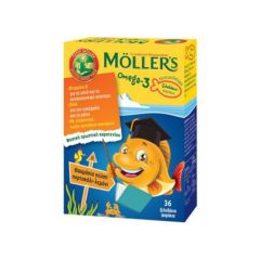 Moller's Omega 3 για Παιδιά 36 ζελεδάκια Πορτοκάλι-Λεμόνι
