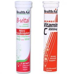 Health Aid 1+1 ΔΩΡΟ B-Vital 20 Αναβράζουσες Ταμπλέτες & Vitamin C 1000mg 20 Αναβράζουσες Ταμπλέτες