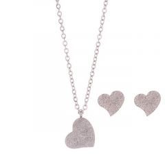 Dalee Jewels Σετ Κολιέ με Αλυσίδα & Σκουλαρίκια Single Heart Stainless Steel