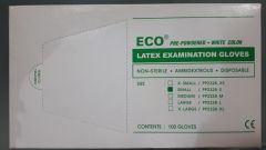 Eco Latex Λευκά Γάντια Ελαφρώς Πουδραρισμένα Small 100 τεμ