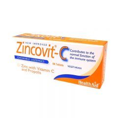 Health Aid Zincovit - C Ψευδάργυρος - Βιταμίνη C και Πρόπολις 60 Μασώμενες Ταμπλέτες