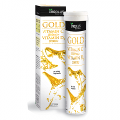 Inoplus Gold Vitamin C 1500mg & Vitamin D 2000iu με Γεύση Πορτοκάλι 20 Αναβράζοντα Δισκία