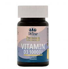 Kaiser Premium Vitaminology Vitamin D3 1000IU, Συμπλήρωμα Διατροφής Για Υγιή Οστά 120 Κάψουλες
