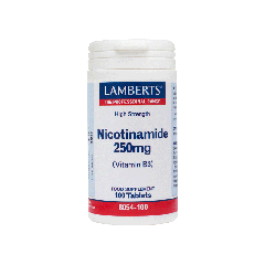 Lamberts Nicotinamide 250mg Βιταμίνη B3 (Νιασίνη), 100 Ταμπλετες