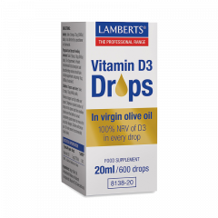 Lamberts Vitamin D3 Drops Συμπλήρωμα Βιταμίνης D3, 20ml/600 drops