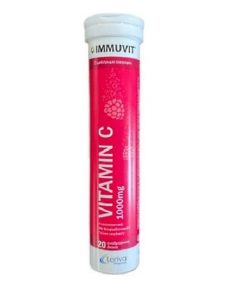Leriva Immuvit Vitamin C 1000 mg Raspberry 20 Αναβράζοντα Δισκία