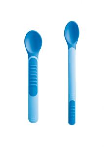 MAM Heat Spoons Κουταλάκια Θερμοευαίσθητα+Θήκη Μπλε  6+Μηνών 2τμχ
