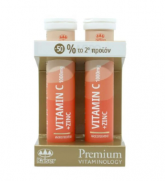 Medisei Kaiser Vitamin C + Zinc Συμπλήρωμα Διατροφής για το Ανοσοποιητικό 2 x 20 αναβράζοντα δισκία (-50% στο 2ο τμχ)