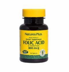 Natures Plus Folic Acid 800 mcg, 90 Ταμπλέτες