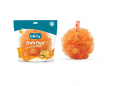 Vican Balmy Bath Pouf Σφουγγάρι Με Πέρλες Σαπουνιού Και Άρωμα Πορτοκάλι 1 τμχ