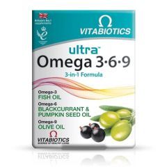 Vitabiotics Ultra Omega 3-6-9 Συμπλήρωμα Διατροφής Ω3 Λιπαρά Οξέα, 60 Κάψουλες